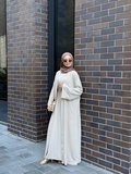 3 Parça Pamuk Krep Abaya Takım