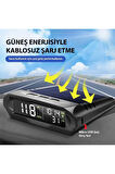 Monozone  Güneş Enerjili Hız Ölçer Evrensel GPS Hız Göstergesi Araç S98 HUD Ekranı Kablosuz KM/Hız Zaman Sıcaklık 