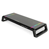 Monozone  Bilgisayar Monitör Yükseltici Laptop Sehpası RGB 4 USB Hub Yükseklik Ayarlı Monitör Standı