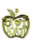 Öğretmenlere Özel I Love to Teach Elma Broş