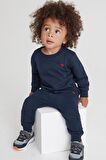 Baby % 100 Pamuklu Lacivert Sweatshirt Jogger Alt Üst Takım