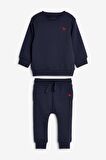 Baby % 100 Pamuklu Lacivert Sweatshirt Jogger Alt Üst Takım