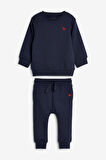 Next Baby Baby % 100 Pamuklu Lacivert Sweatshirt Jogger Alt Üst Takım