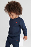 Next Baby Baby % 100 Pamuklu Lacivert Sweatshirt Jogger Alt Üst Takım