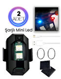 QASUL 2 Adet  Mini Led Lamba Çakarlı 7 Renk Flaşlı  Gece Güvenliği İçin Çarpışma Önleyici Aydınlatma 