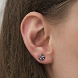 925 Ayar Gümüş Mix Taşlı Daire Küpe T5283 (944944)