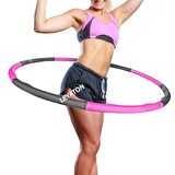 Clifton 1500 Gr Hula Hoop Egzersiz Çemberi Pembe+5'Li Latex Direnç Bandı