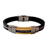 1. Sınıf Çelik-Silikon Mixli Kararmaz Trend Model Erkek Bileklik 22cm