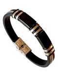 Çelik-Silikon Mixli Kararmaz Trend Model Erkek Bileklik 22cm
