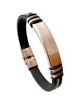 Çelik ve Silikon Mixli Kararmaz Trend Model Erkek Bileklik 22cm