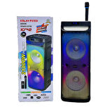 KOLAV-F2102 Bluetooth Hoparlör büyük boy Karaoke Parti hoparlörü Mikrofonlu, led Rgb Işıklı, Ses Bombası Usb sd girişlili