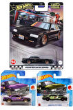 Hot Wheels 3 Araç Nissan Skyline RS KDR30 Set Siyah & Mor & Yeşil (1:64)