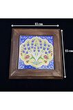 Ahşap Çerçeveli Çini Desenli 15*15 Cm Karo Duvar Süsü,3 Lü Ve Tekli Seçenekler Ile...