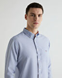 GANT Erkek Mavi Regular Fit Klasik Yaka Çizgili Gömlek