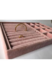 Yeni Süet Pembe Sosisli-bölmeli Takı Kutusu (Aydındecor)