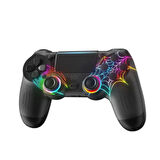 Ozmik PS4/PC Uyumlu RGB Çift Motor Titreşimli Spiderman Bluetooth Oyun Kolu