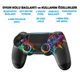 Ozmik PS4/PC Uyumlu RGB Çift Motor Titreşimli Spiderman Bluetooth Oyun Kolu