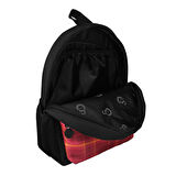 Galatasaray Orijinal Lisanslı Spor  Kırmızı Ekoseli  Çocuk Sırt Çantası 