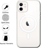 Byoztek Iphone 11 Magsafe Destekli Kablosuz Şarj Uyumlu Şeffaf Silikon Kılıf