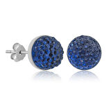 925 Ayar Gümüş Kristal Mavi Çivili Küpe EA1650002 (944944)