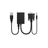 Vga to Hdmi Çevirici Kablo Ses Çıkışlı Vga Dişi Hdmi Erkek