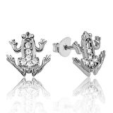 925 Ayar Gümüş Kurbağa Çivili Küpe EA1160114 (944944)