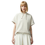 Nautica Kadın Beyaz Relaxed Fit Kısa Kollu Sweatshirt