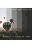 100 cm x 2 Metre Çok Açık Siyah Çizilmez Cam Filmi 0.5 Numara %50 Geçirgenlik Ön Cam Filmi