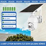 RXR C16 4G Sim Kartlı Bataryalı Solar Dış Ortam 360° Hareket Kontrollü solar güneş enerjili kamera