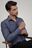 Kraliyet Mavisi Slimfit Erkek Gömlek