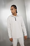 DeFactoFit Standart Fit Dik Yaka Fermuarlı Sporcu Sweatshirt D2022AX24AUBG721