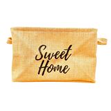 Sweet Home Jüt Hasır Ev Düzenleyici Mutfak Banyo Salon Sepeti Katlanır Sıvı Korumalı Orta