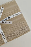 Çift Kişilik Kopanaki Dantelli Petek Pike-210x230 cm-Waffle Dokuma Pike-Bej