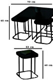 PELİKAN 4+1 BEYAZ TEMPERLİ CAM GÜMÜŞ METAL AYAK TAKIM SEHPA sedaş_lıvıng_unıts_sehpa