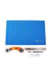 A2 Mavi 60x45cm Çift Taraflı Kesim Altlığı Hobi Cutting Mat Set