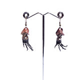 Mask Kahve Deri Küpe