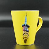 Mask Blue Deri Küpe