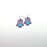 TEDZ COLLECTİON Mor Baykuş Pin Küpe
