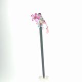 TEDZ COLLECTION Pembe Çiçekli Püsküllü Topuz Çubuğu