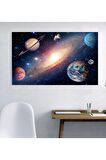 Dünya Uzay Ay Güneş Kanvas Gülen Tablo