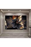 Siyah-altın Yapraklar Kanvas Gülen Tablo