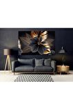 Siyah-altın Yapraklar Kanvas Gülen Tablo