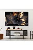 Siyah-altın Yapraklar Kanvas Gülen Tablo
