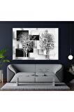 Dekoratif Siyah Beyaz Ağaç Kanvas