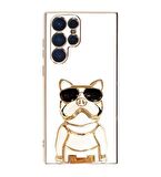Smcase Samsung Galaxy S22 Ultra Kılıf Standlı Kamera Korumalı Bulldog Silikon