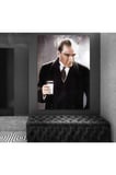 Atatürk Rakı Içerken Kanvas Gülen Tablo