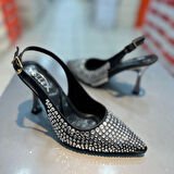 Trendyshose 06177 Taşlı Topuk Kadın Ayakkabı