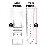 20mm Lacivert Floter Hakiki Deri Saat Kordonu Kayış