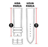 24mm Siyah Floter Hakiki Deri Saat Kordonu Kayış