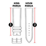 20mm Lacivert Kroko Hakiki Deri Saat Kordonu Kayış